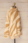 Athena Camel Zebra Print Sweater | La petite garçonne side view