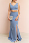 Athenia Royal Blue Top & Skirt Set | La Petite Garçonne Chpt. 2 on model