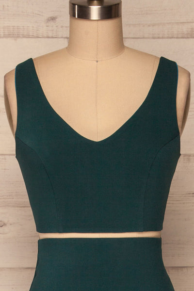 Athenia Green Top & Skirt Set front close up | La Petite Garçonne Chpt. 2