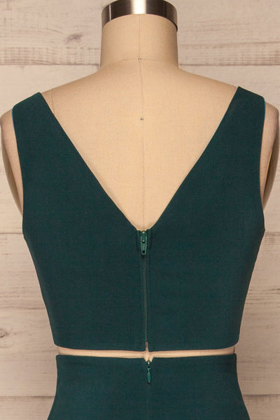Athenia Green Top & Skirt Set back close up | La Petite Garçonne Chpt. 2