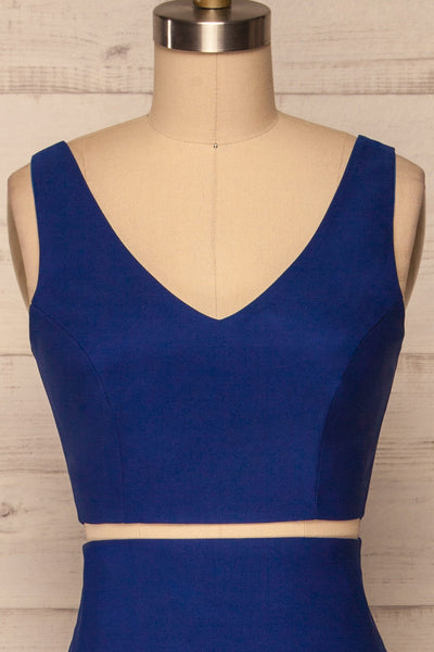 Athenia Royal Blue Top & Skirt Set front close up | La Petite Garçonne Chpt. 2