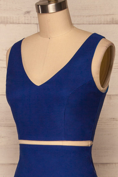 Athenia Royal Blue Top & Skirt Set side close up | La Petite Garçonne Chpt. 2