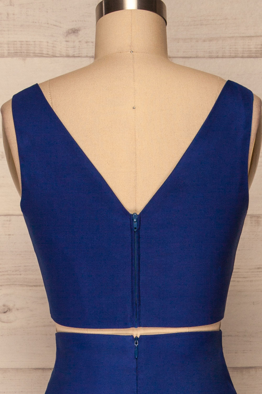 Athenia Royal Blue Top & Skirt Set back close up | La Petite Garçonne Chpt. 2