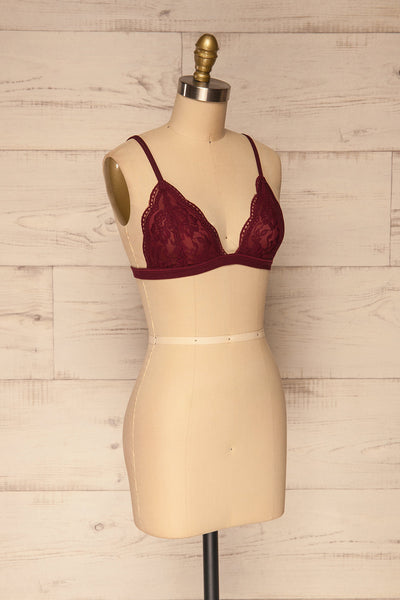 Ati Bourgogne Burgundy Lace Bralette | Boutique 1861 side view