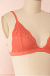 Ati Coral Orange Lace Bralette | Boutique 1861 side close-up
