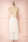 Aubane Cream Lace Midi Skirt w/ Back Slit | Boutique 1861 front view