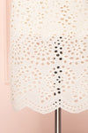 Aubane Cream Lace Midi Skirt w/ Back Slit | Boutique 1861 bottom close-up