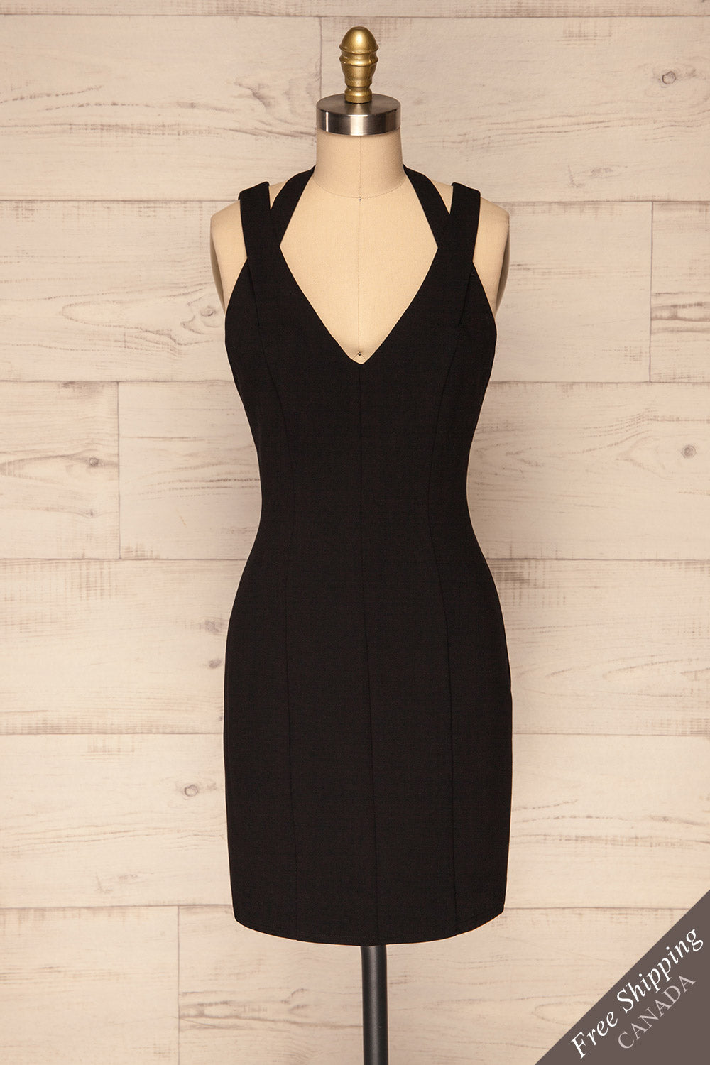 Augustin Black Fitted Cocktail Dress | La Petite Garçonne 1