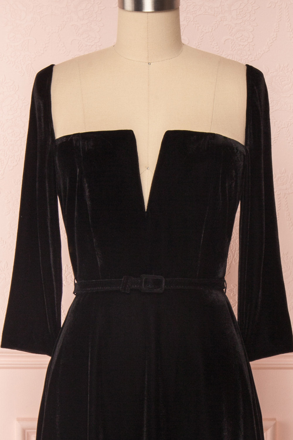 Augustina Black Velvet Dress