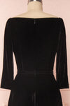 Augustina Black Velvet Midi A-Line Dress | Boutique 1861  back close-up