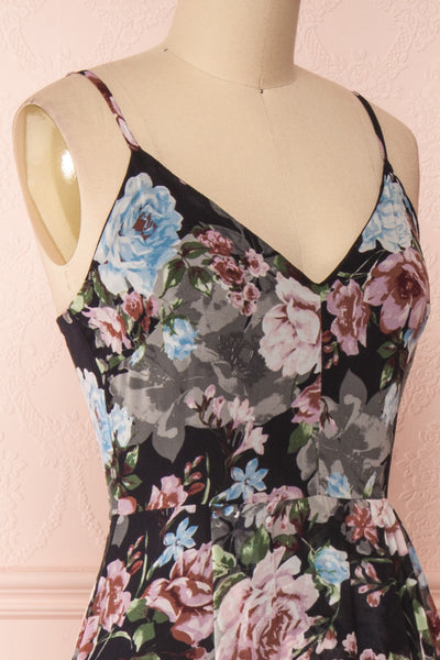 Aumakua Floral Maxi Wrap Dress | Robe Fleurie | Boutique 1861 side close-up
