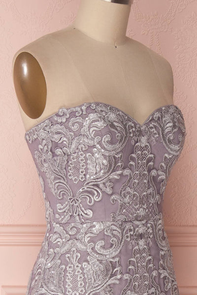 Auregane Brume Purple Lace Mermaid Bustier Dress | Boutique 1861 4
