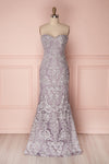 Auregane Brume Purple Lace Mermaid Bustier Dress | Boutique 1861 plus