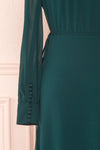 Aurelie Émeraude Green Maxi Wrap Dress | Boutique 1861 sleeve close-up
