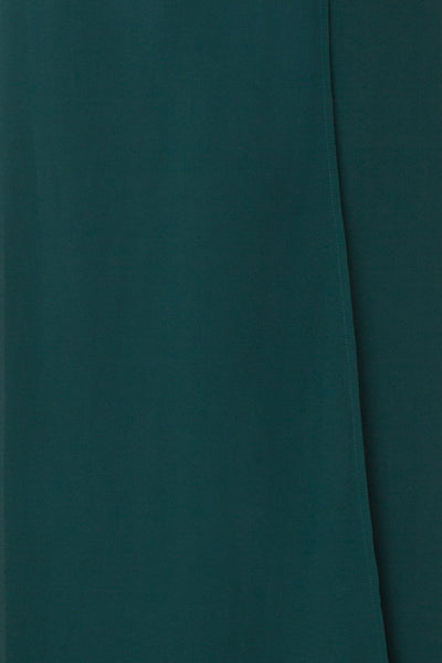 Aurelie Émeraude Green Maxi Wrap Dress | Boutique 1861 fabric detail