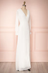 Aurelie Ivoire White Maxi Wrap Dress | Boutique 1861 side view