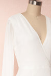 Aurelie Ivoire White Maxi Wrap Dress | Boutique 1861 side close-up