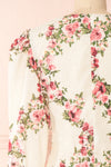 Aureole White Floral Button-Up Blouse | Boutique 1861 back close-up