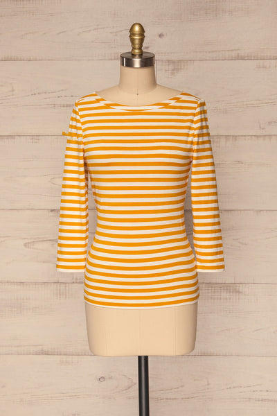 Austad Sun Mustard Yellow & White Striped Top | La Petite Garçonne 1