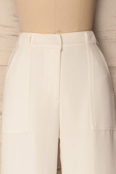 Averdobe Ivory Textured Wide Leg Dress Pants | La Petite Garçonne 2