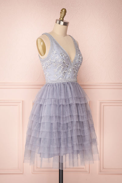 Ayten Mystery Grey Floral Tulle A-Line Dress | Boutique 1861 4