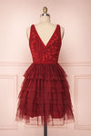 Ayten Passion Burgundy Floral Tulle A-Line Dress | Boutique 1861 6