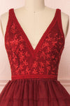 Ayten Passion Burgundy Floral Tulle A-Line Dress | Boutique 1861 3