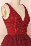 Ayten Passion Burgundy Floral Tulle A-Line Dress | Boutique 1861 5