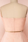 Azeline Blush Pleated Tulle Prom Dress | Boutique 1861 back close-up
