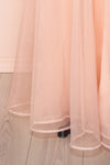 Azeline Blush Pleated Tulle Prom Dress | Boutique 1861 bottom close-up