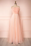 Azeline Blush Pleated Tulle Prom Dress | Boutique 1861 front view
