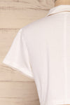 Azuay Ivory Button-Up Crop Top w Shirt Collar | La Petite Garçonne 7