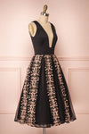 Baladeva Black Mesh A-Line Midi Dress | Boutique 1861 side view