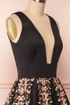 Baladeva Black Mesh A-Line Midi Dress | Boutique 1861 side close-up