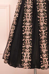 Baladeva Black Mesh A-Line Midi Dress | Boutique 1861 bottom close-up