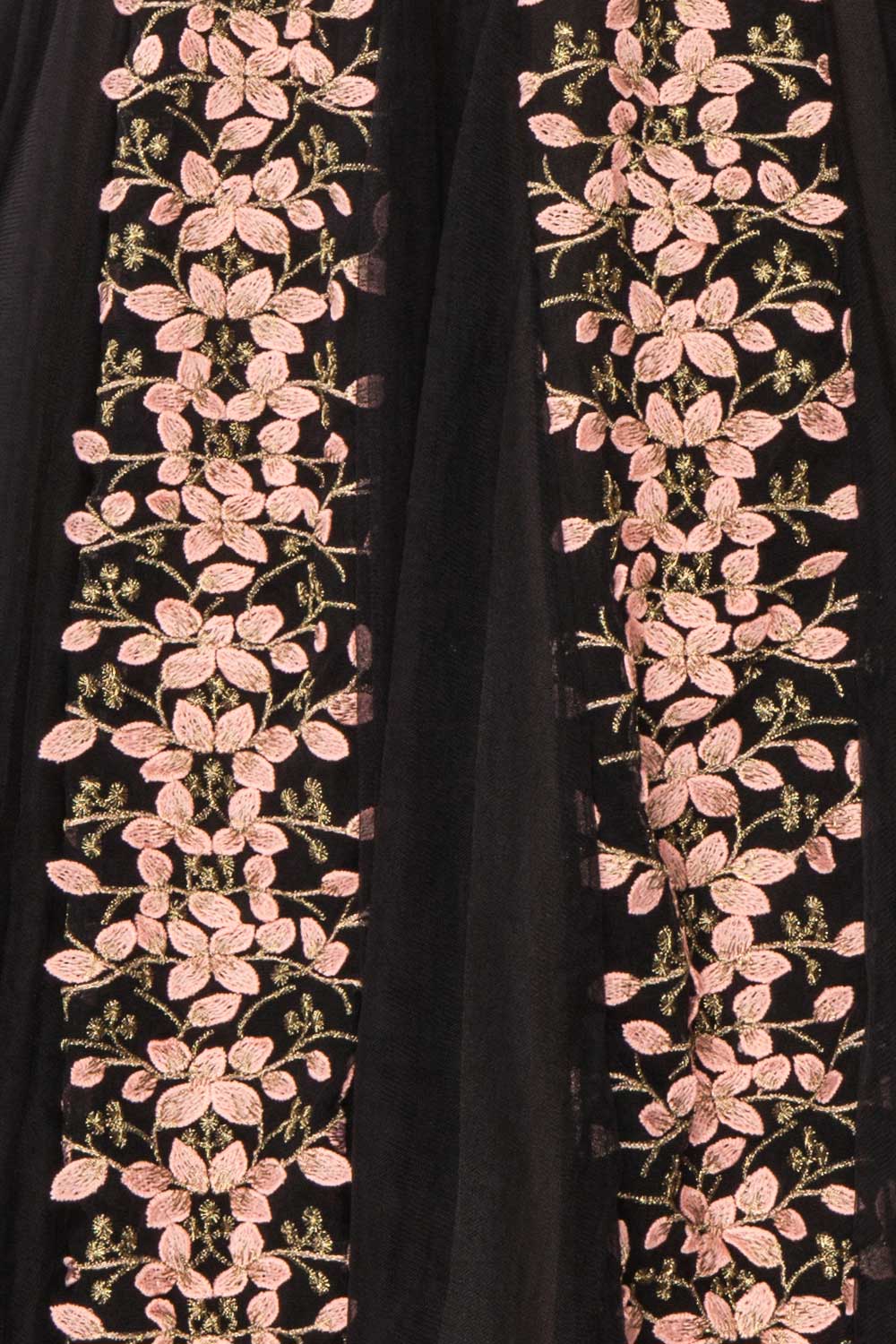 Baladeva Black Mesh A-Line Midi Dress | Boutique 1861 fabric detail