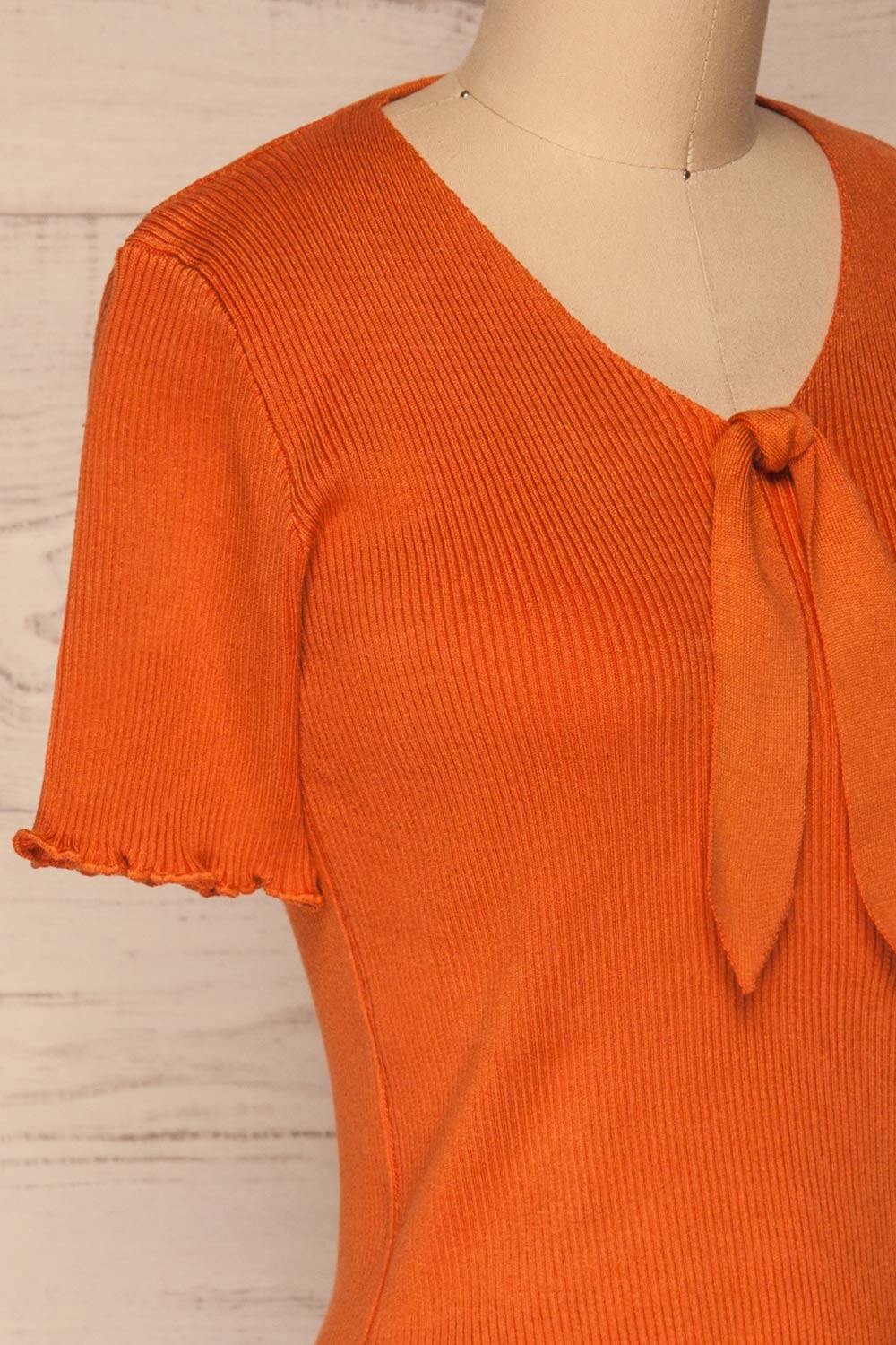 Balanos Rouille Short Sleeve w/ Bow Top | La petite garçonne side close-up