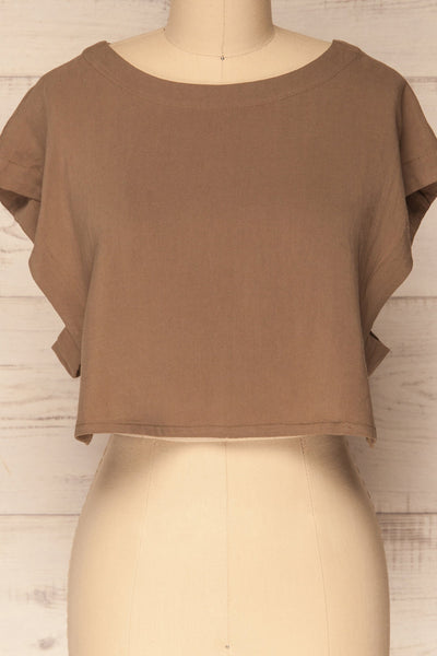 Balhary Khaki Short Sleeved Crop Top | La Petite Garçonne Chpt. 2 4