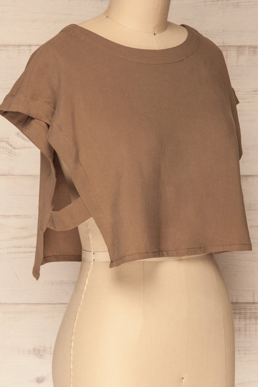 Balhary Khaki Short Sleeved Crop Top | La Petite Garçonne Chpt. 2 3