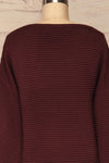 Ballina Burgundy Ribbed Knit Sweater | La Petite Garçonne back close-up