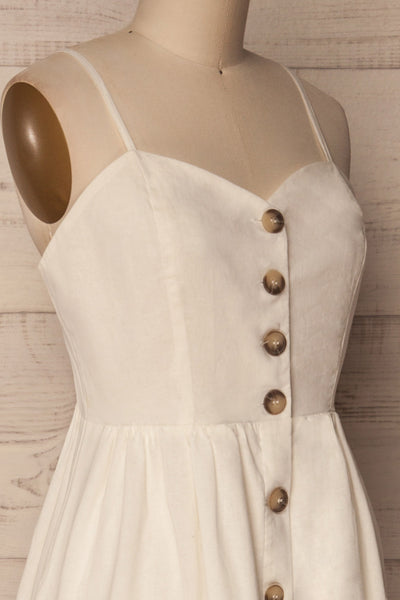 Balma Blanc White A-line Button-Up Midi Dress | La Petite Garçonne 4