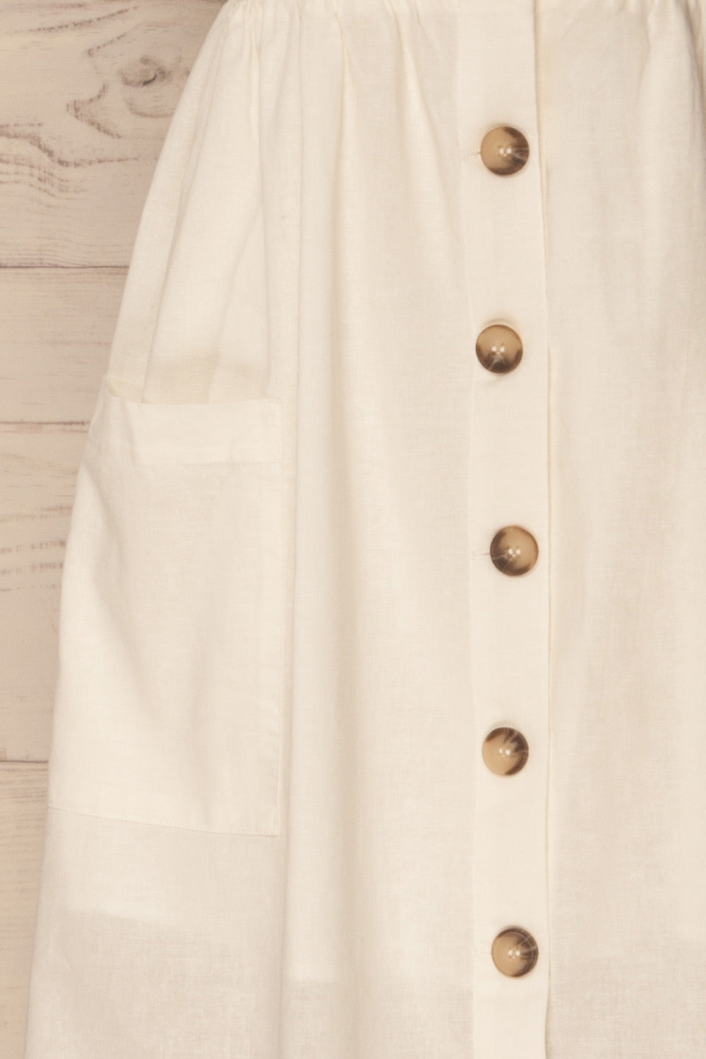 Balma Blanc White A-line Button-Up Midi Dress | La Petite Garçonne 8