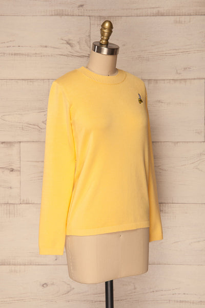 Bananah Yellow Embroidered Knit Sweater | La Petite Garçonne 5