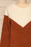 Banff Rust Orange & White Wooly Fleece Sweater | La Petite Garçonne front close-up