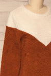 Banff Rust Orange & White Wooly Fleece Sweater | La Petite Garçonne side close-up