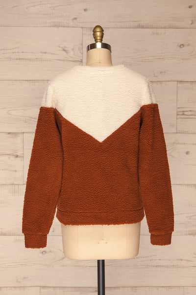 Banff Rust Orange & White Wooly Fleece Sweater | La Petite Garçonne back view