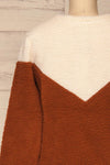 Banff Rust Orange & White Wooly Fleece Sweater | La Petite Garçonne back close-up