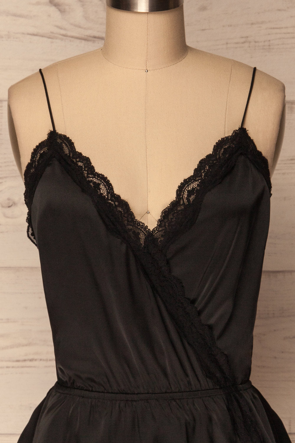 Bangor Black Satin & Lace Peplum Camisole | La Petite Garçonne 2