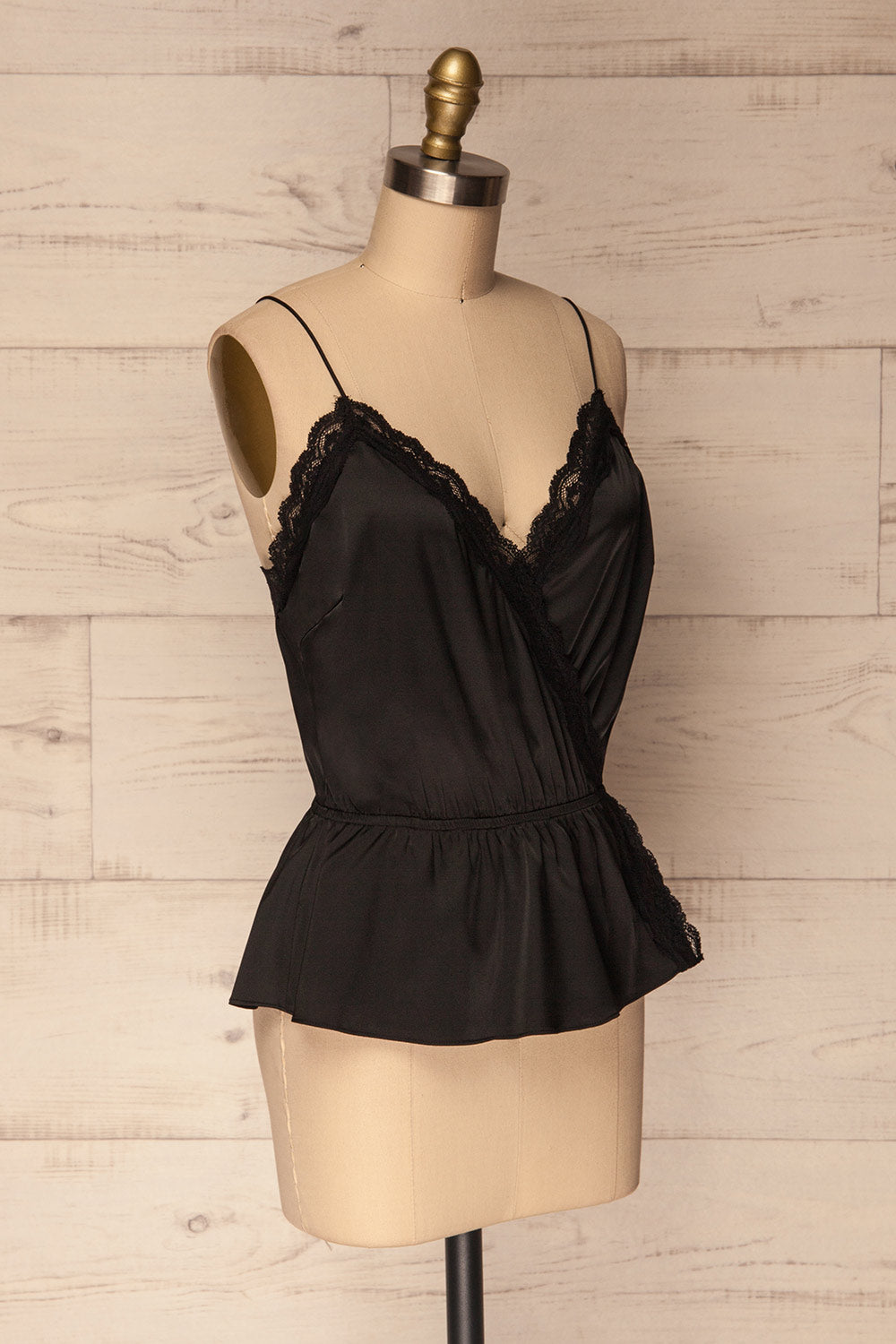 Bangor Black Satin & Lace Peplum Camisole | La Petite Garçonne 3