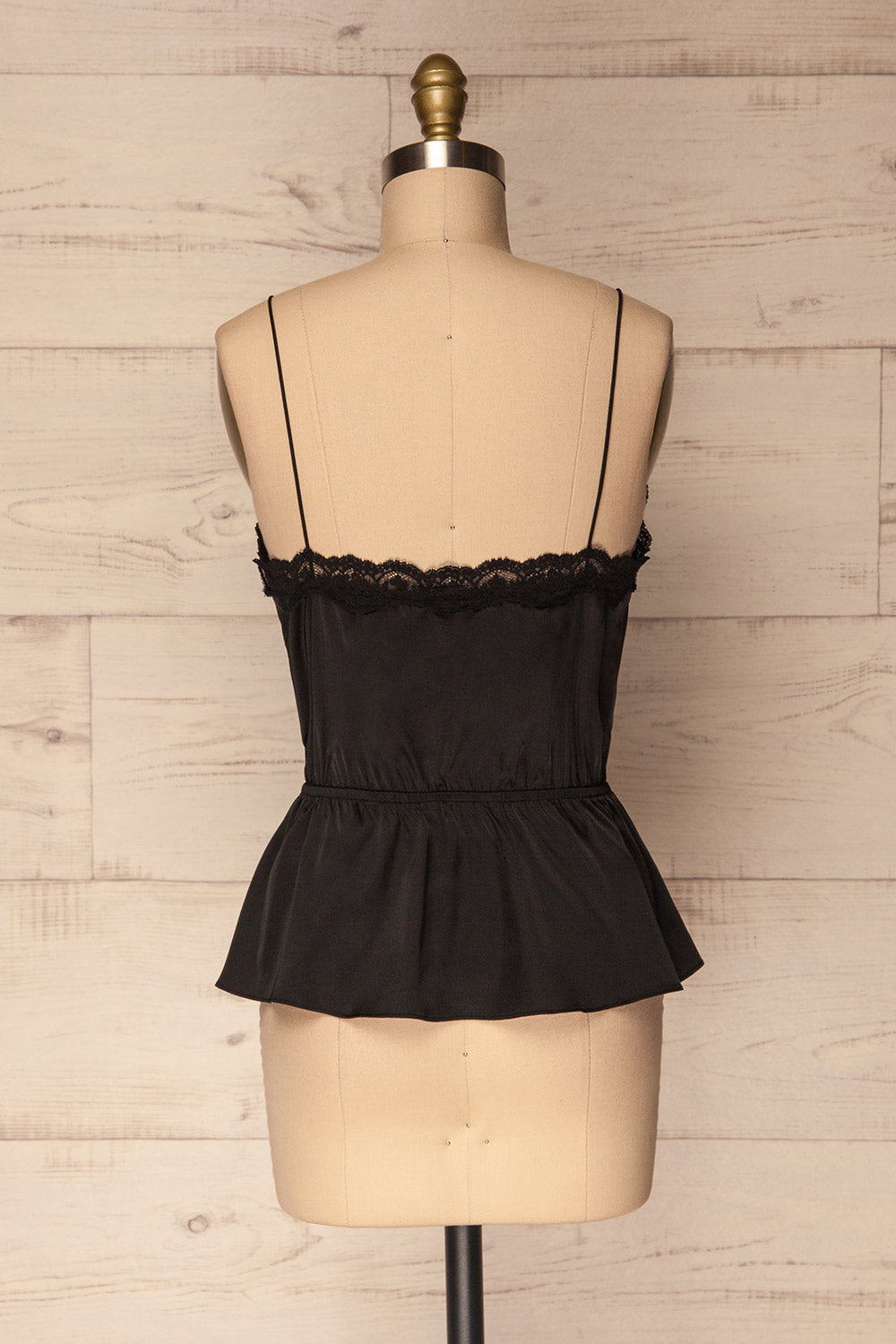 Bangor Black Satin & Lace Peplum Camisole | La Petite Garçonne 5